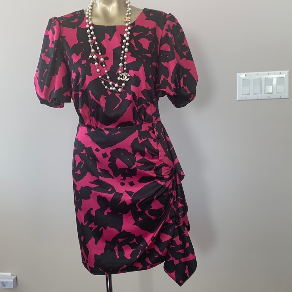 Milly  mini dress , polyester , puff sleeves, back zipper